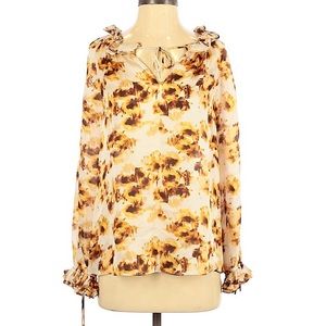 CH Carolina Herrera Warm Amber Floral Blouse 4